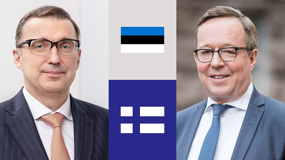 Elinkeinoministeri Mika Lintilä ja Viron yrittäjyys- ja informaatioteknologiaministeri Andres Sutt