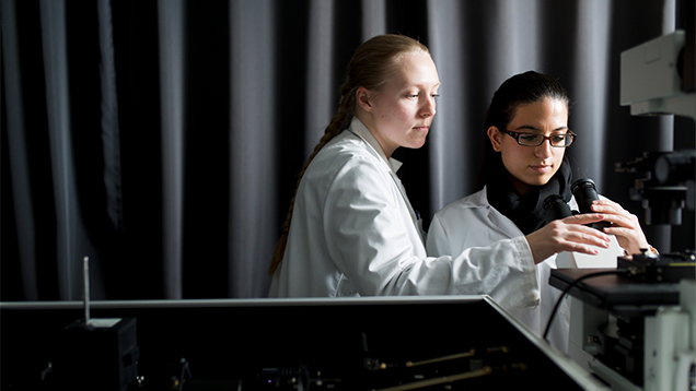 Two researchers in their work. Photo taken by Opa Latvala.