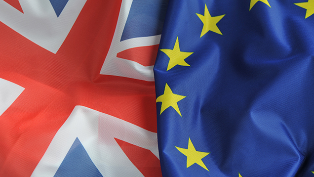 Kuvituskuva: Britannian ja EU:n liput