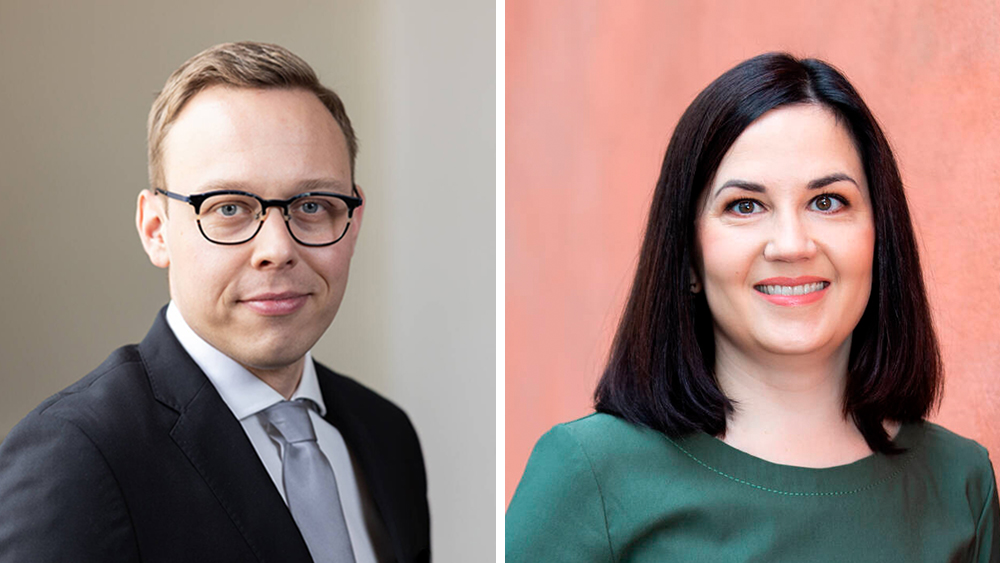 Työministeri Matias Marttinen ja sosiaaliturvaministeri Sanni Grahn-Laasonen