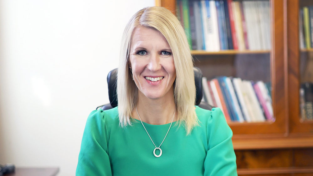 Minister Sari Multala  in medium close-up pic