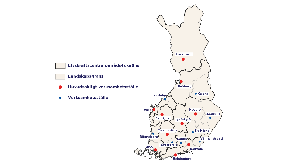 Livskraftscentralerna på kartan