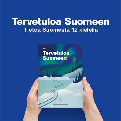 Tervetuloa Suomeen -oppaan banneri