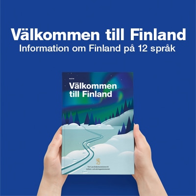 Välkommen till Finland -banner