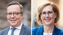 Elinkeinoministeri Mika Lintilä ja työministeri Tuula Haatainen